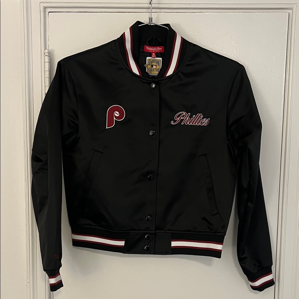 Black Satin Phillies Women's Jacket